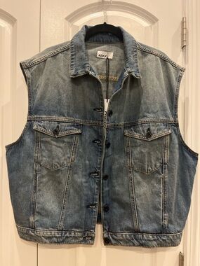 ASKK NY Denim Vest Oversized M/L (Size #2) NWT Bogart Wash